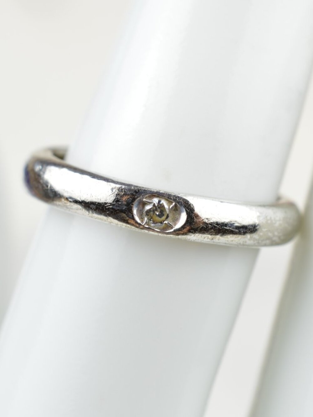 Milor Italy 925 Sterling Silver Diamond Accent Stacking Band Ring Size 6.75